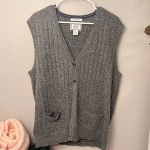 Gray vintage button-up sweater vest